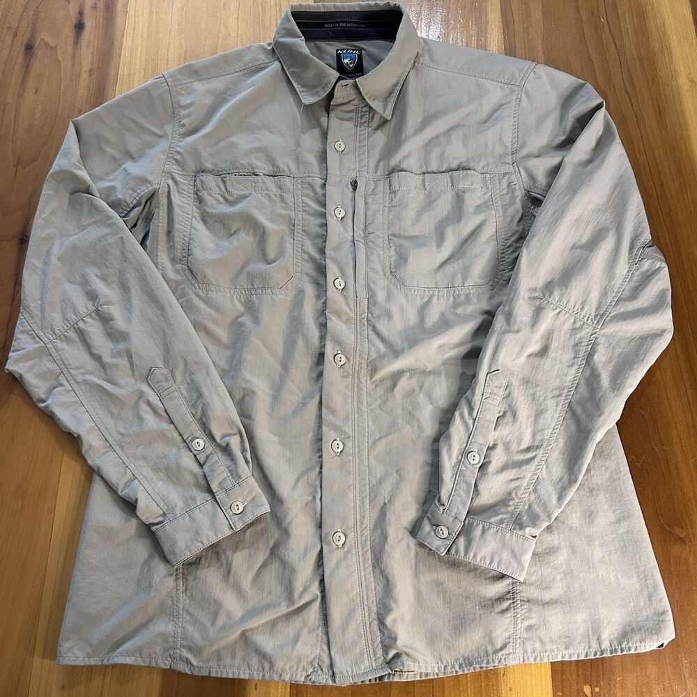 Kuhl Men’s Button Up Shirt. Medium. Beige. Long Sleeve.